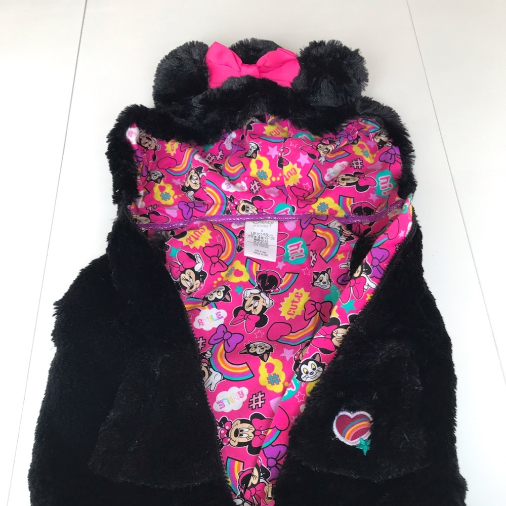 Disney Size 3 furry hooded vest